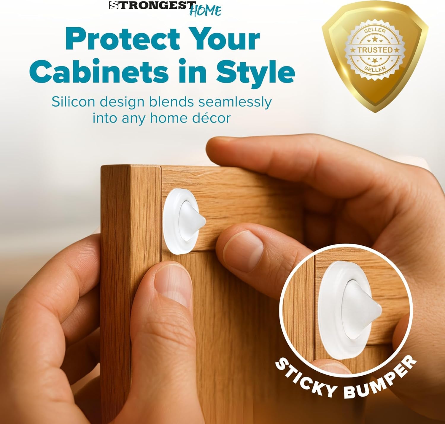 Cabinet Door Bumpers – 200 Pack Clear Rubber Bumpers Self-Adhesive for Cabinets, Drawers & Furniture – Soft Cabinet Stoppers for Quiet Close & Surface Protection – 0.5" X 0.2"